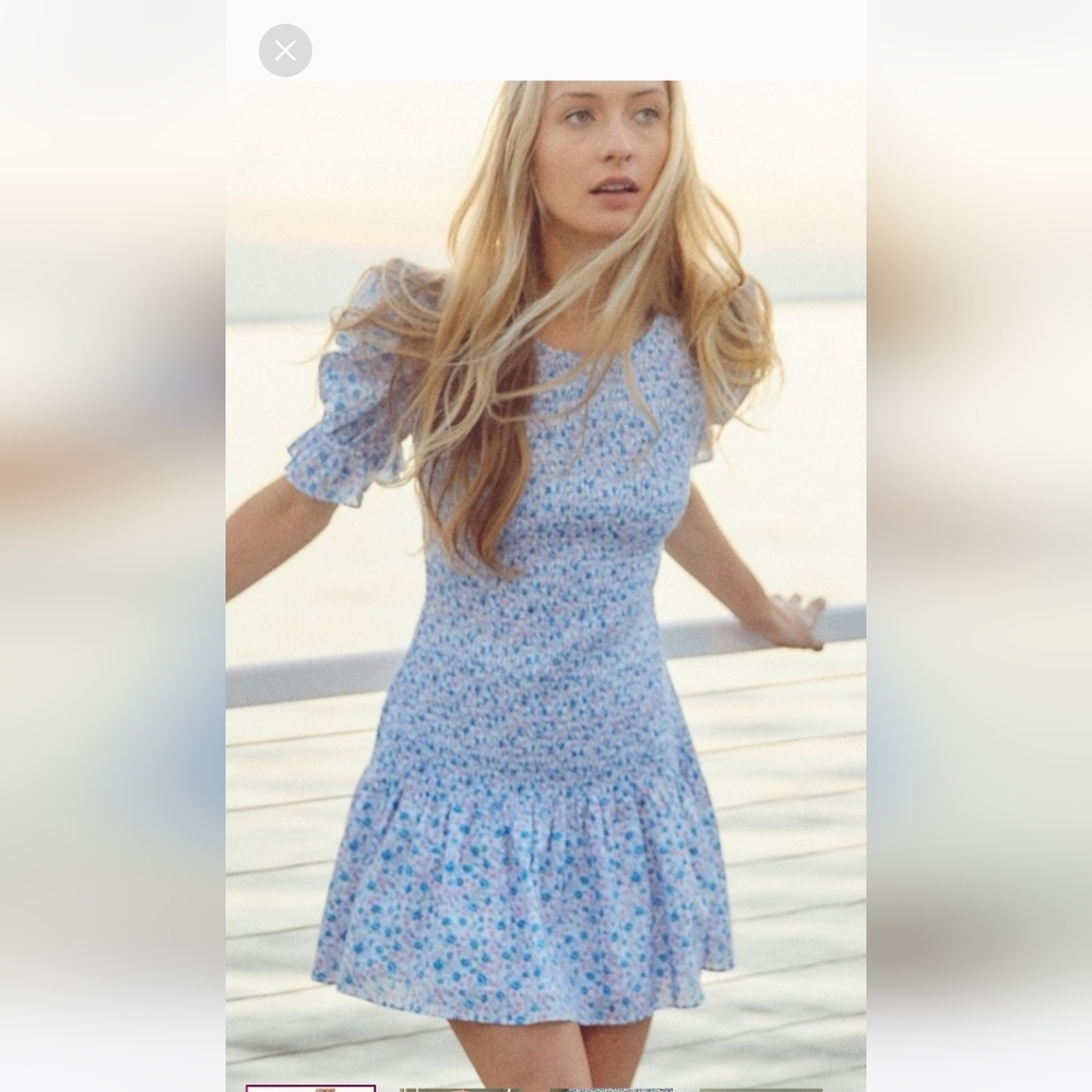 Loveshackfancy mini dress Luppa in crushed blueberry size small